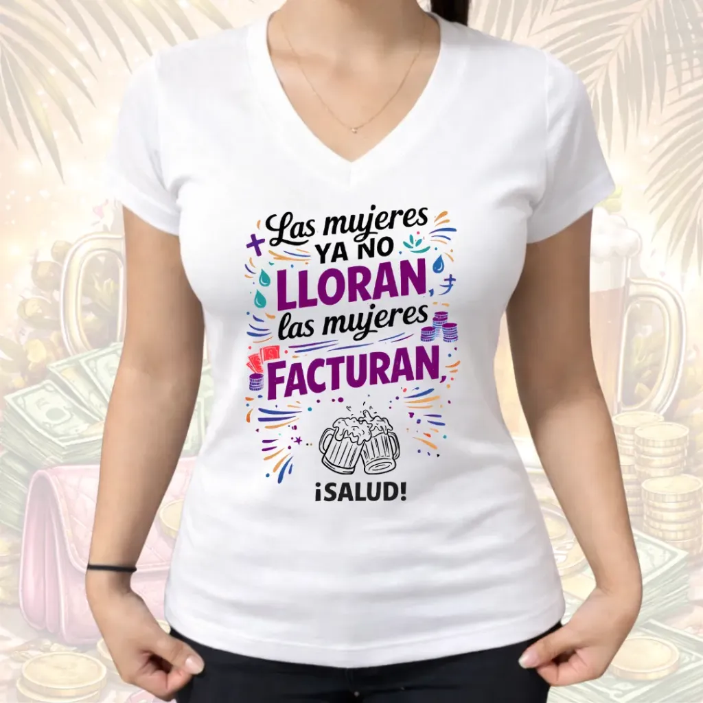 Polo Dama LAS MUJERES FACTURAN (S, Negro)