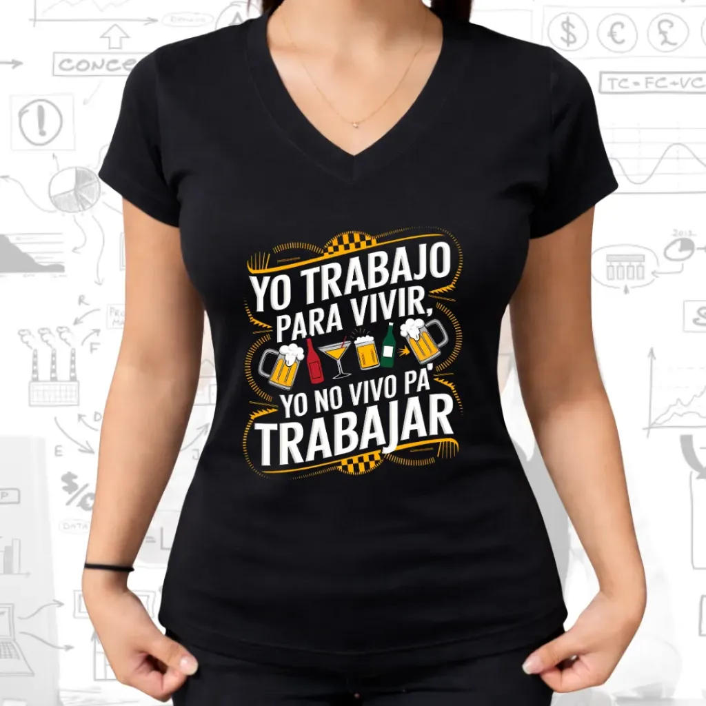 Polo Dama YO TRABAJO (S, Negro)