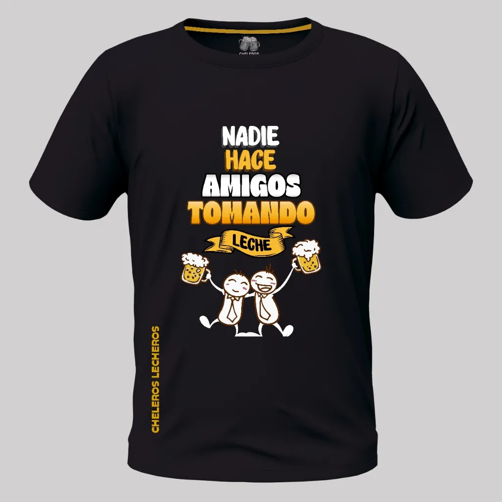 Polo Chelero NADIE HACE AMIGOS (S, Negro)