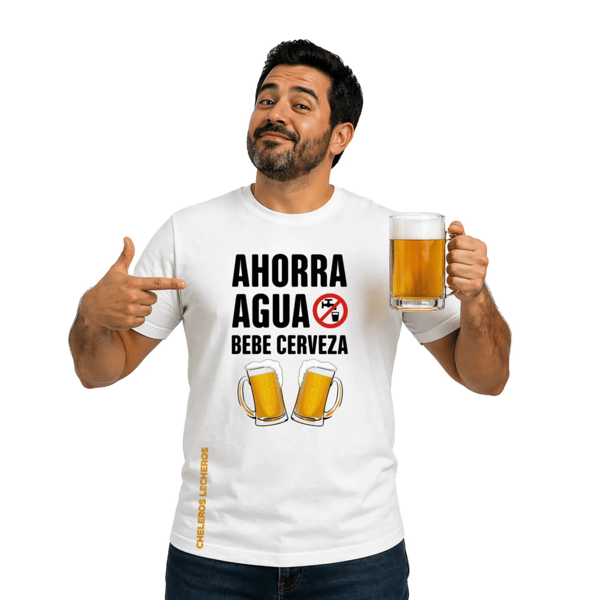 Polo Chelero AHORRA AGUA (S, Negro)