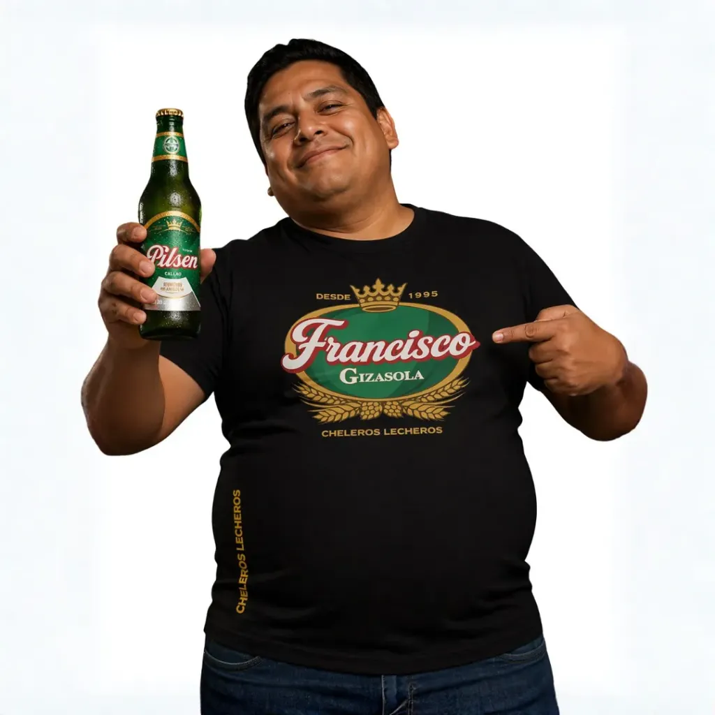 Polo Chelero PILSEN PERSONALIZADO (S, Negro)