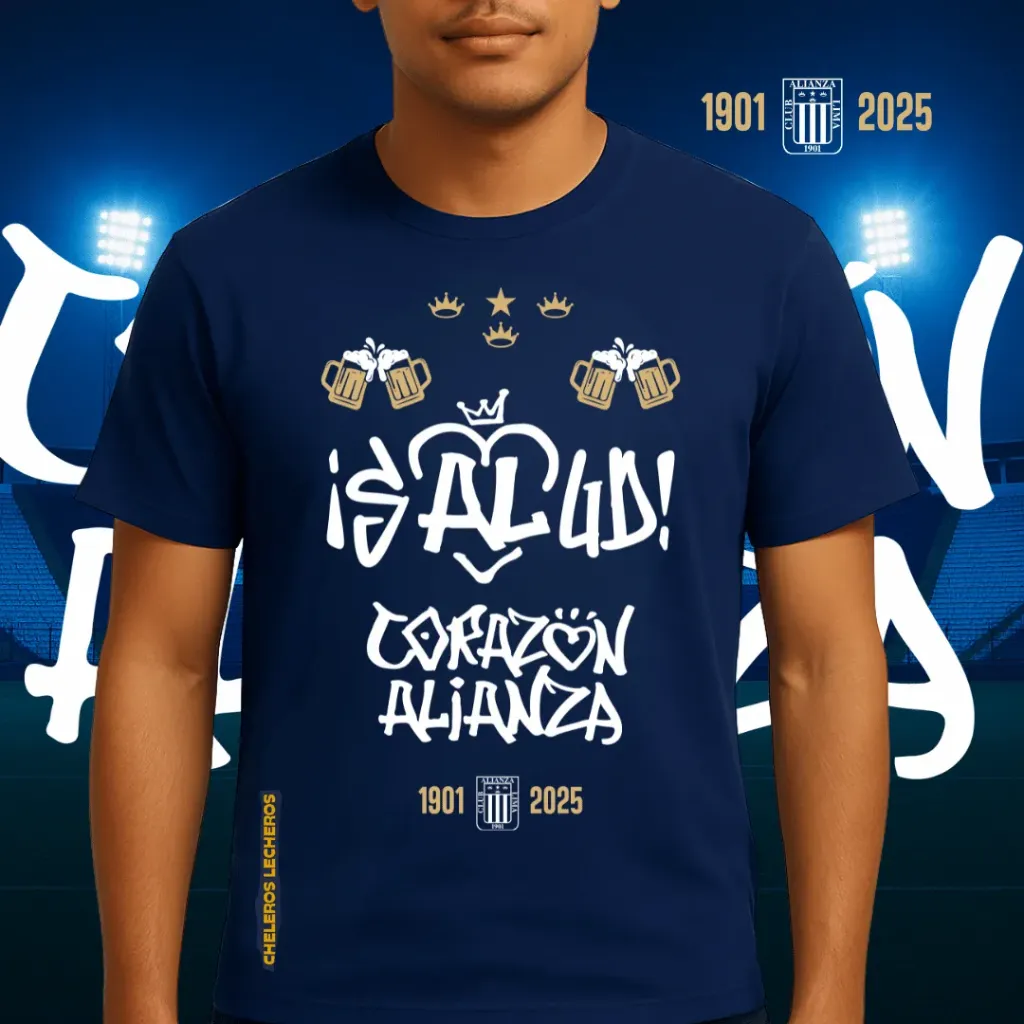 Polo Chelero ¡SALUD! CORAZÓN ALIANZA (S, Azul acero)