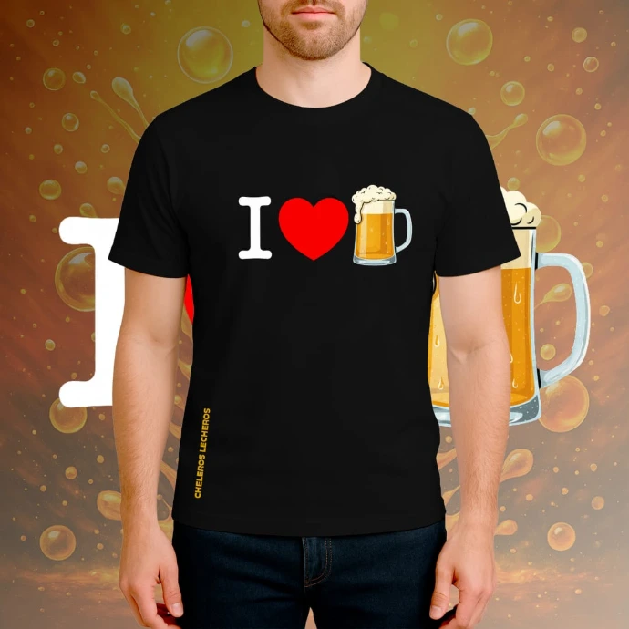 Polo Chelero I LOVE BEER (S, Negro)