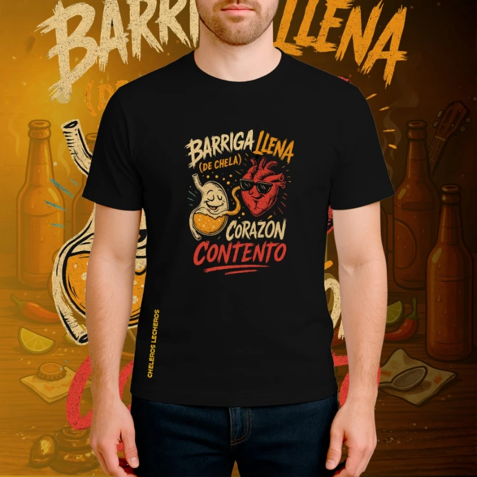 Polo Chelero BARRIGA LLENA (S, Negro)