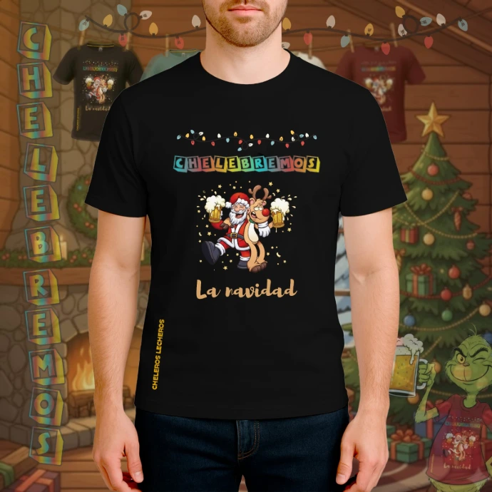 Polo Chelero CHELEBRAR NAVIDAD (S, Negro)