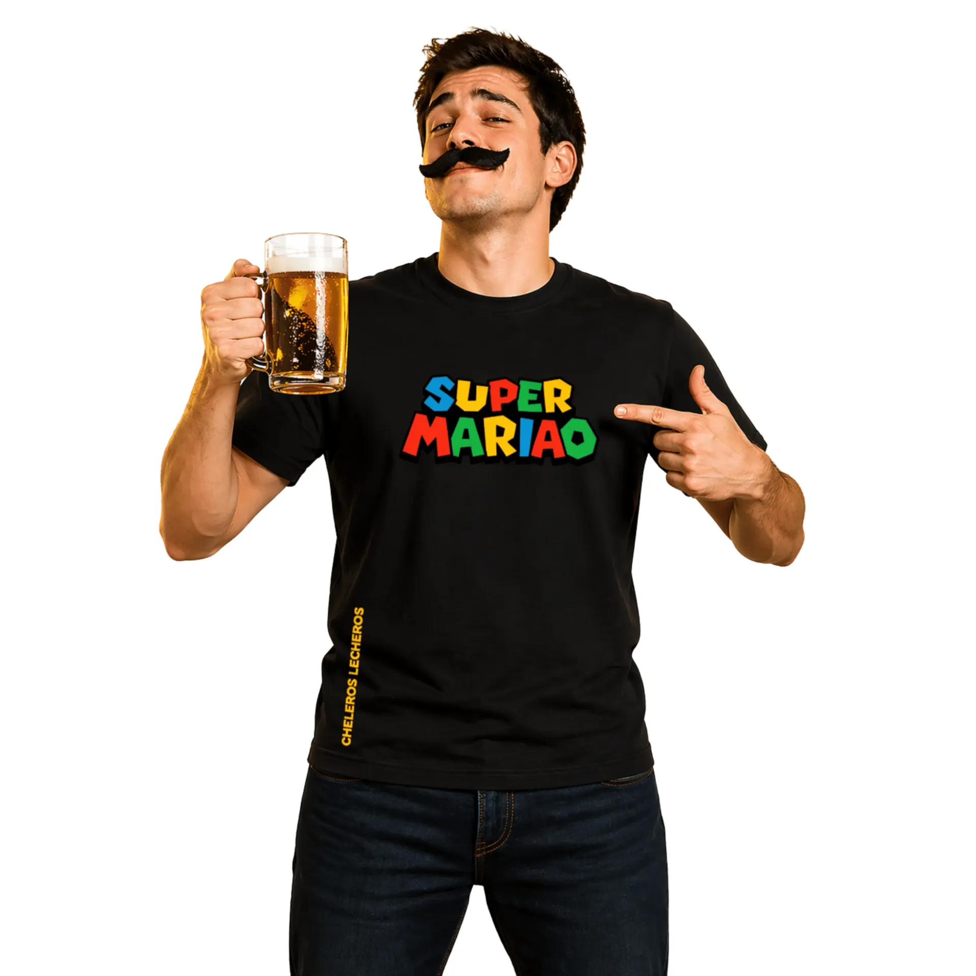 Polo Chelero SUPER MARIAO (S, Negro)
