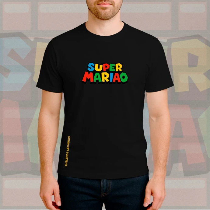 Polo Chelero SUPER MARIAO (S, Negro)