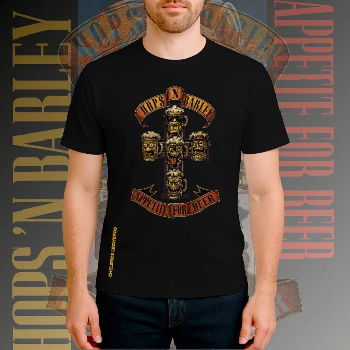 Polo Chelero HOPS N BARLEY (S, Negro)