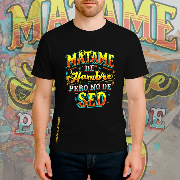 Polo Chelero MÁTAME DE HAMBRE (S, Negro)