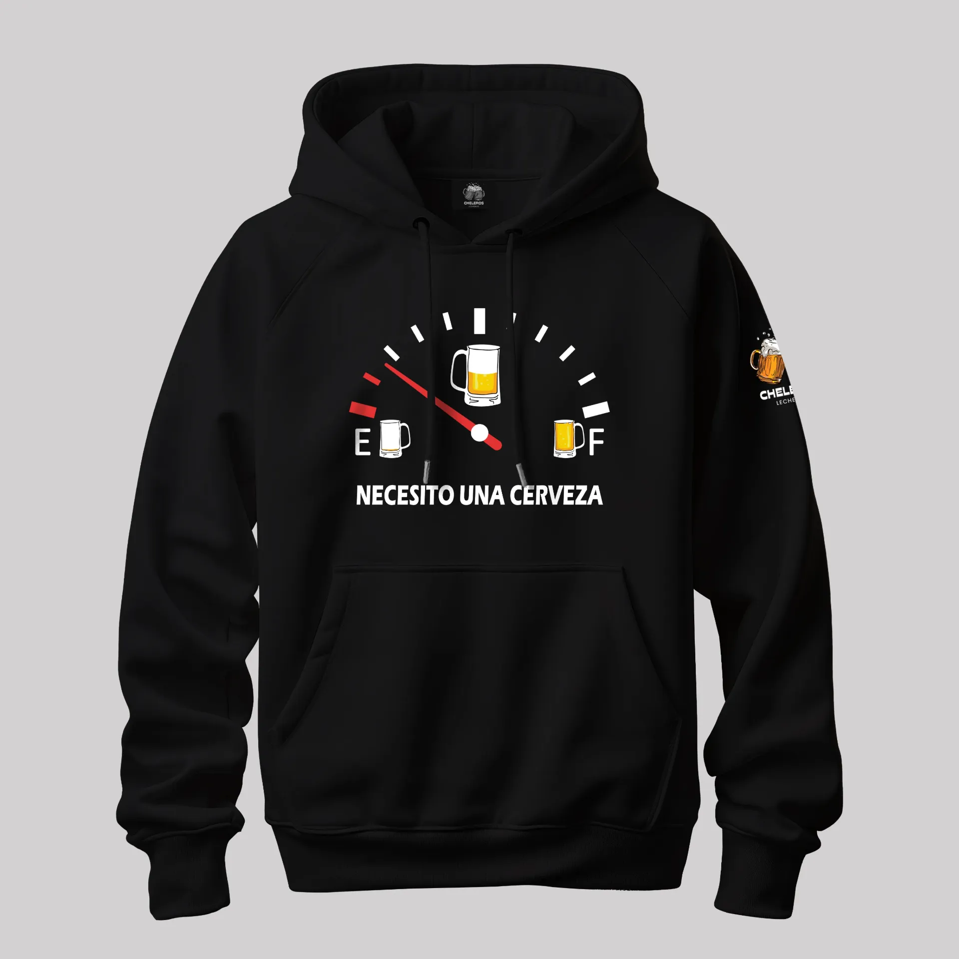 Polera NECESITO UNA CERVEZA (S, Negro)
