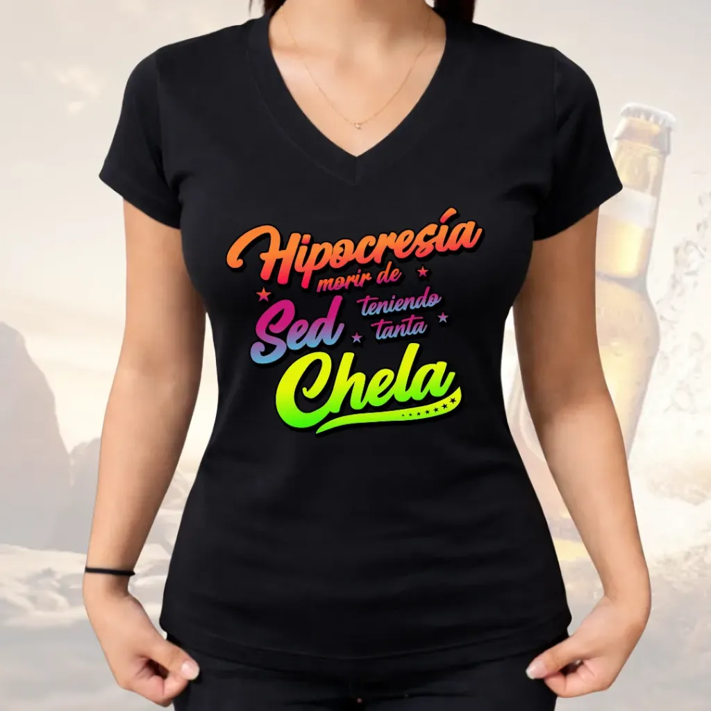 Polo Dama HIPOCRESÍA (S, Negro)