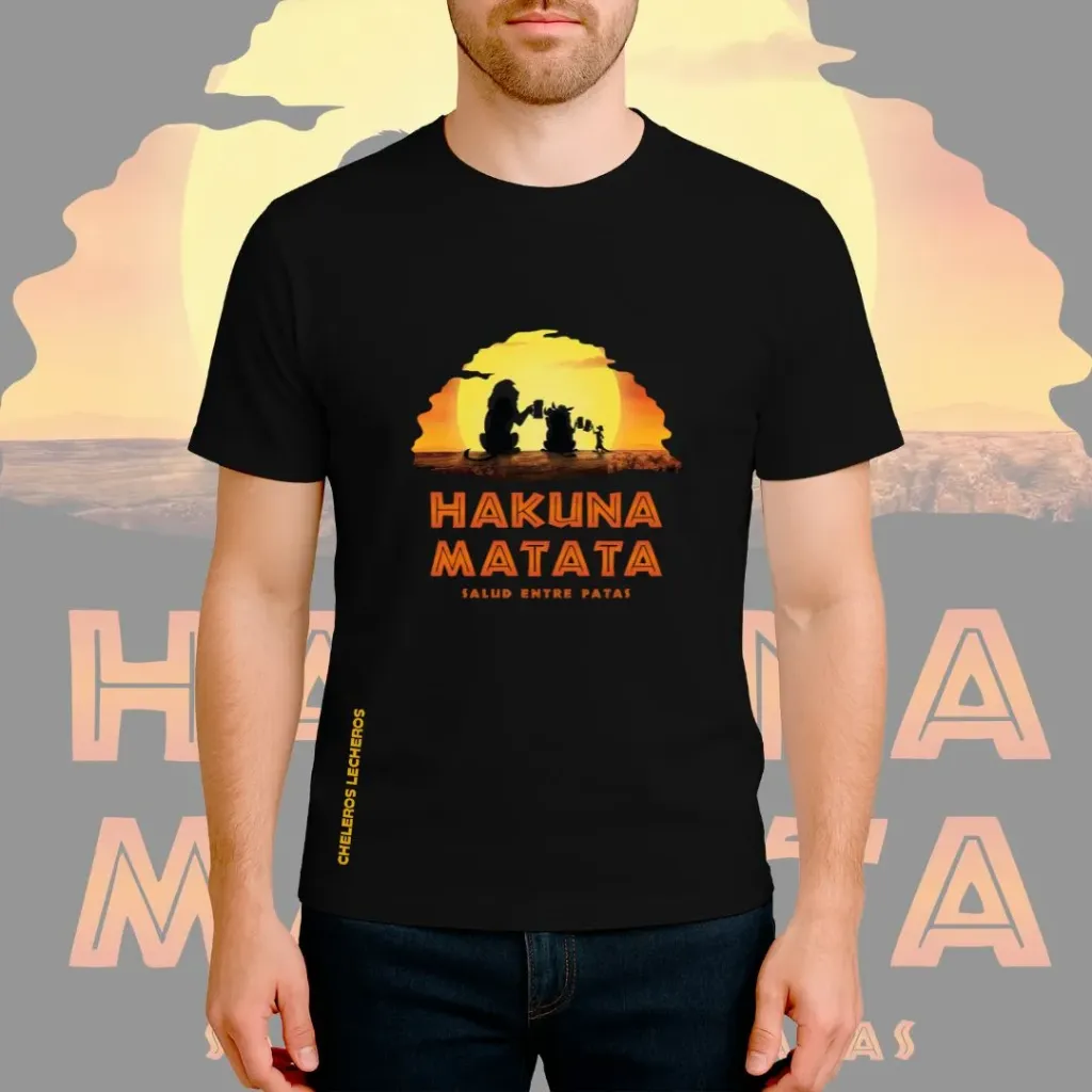 Polo Chelero HAKUNA MATATA (S, Negro)