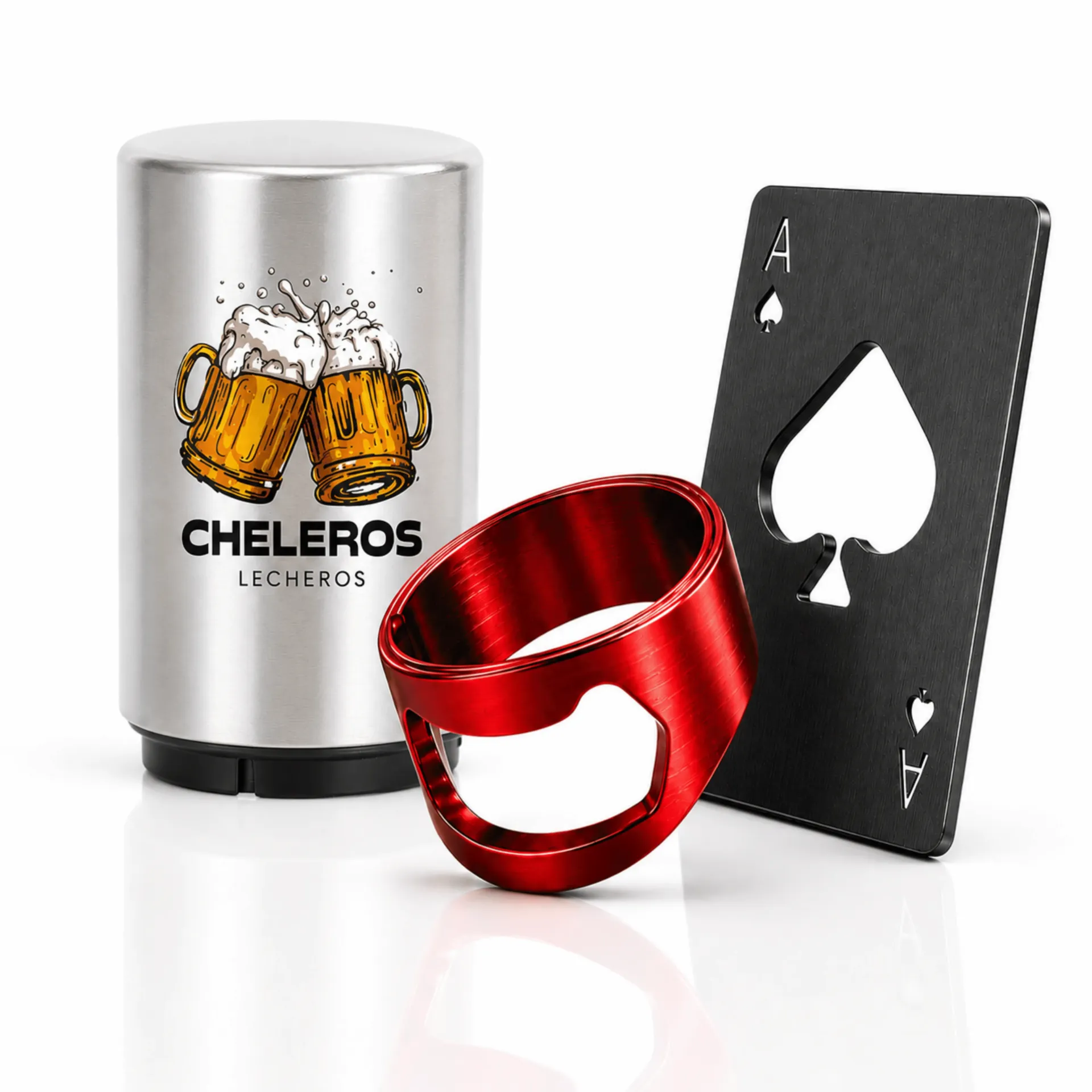 Combo Chelero 1 (19, Plateado, Blanco)